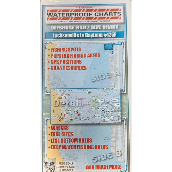WATERPROOF CHARTS Offshore Fish/Dive Chart 125F Jacksonville to Day