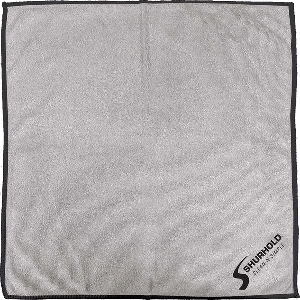 Gray microfiber towel with Shurhold logo in bottom right corner