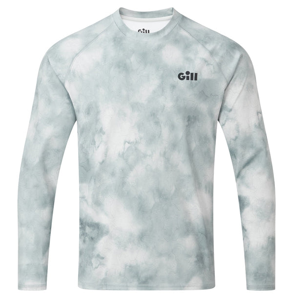 Glacier Camo long sleeve front view of shirt with Gill logo
