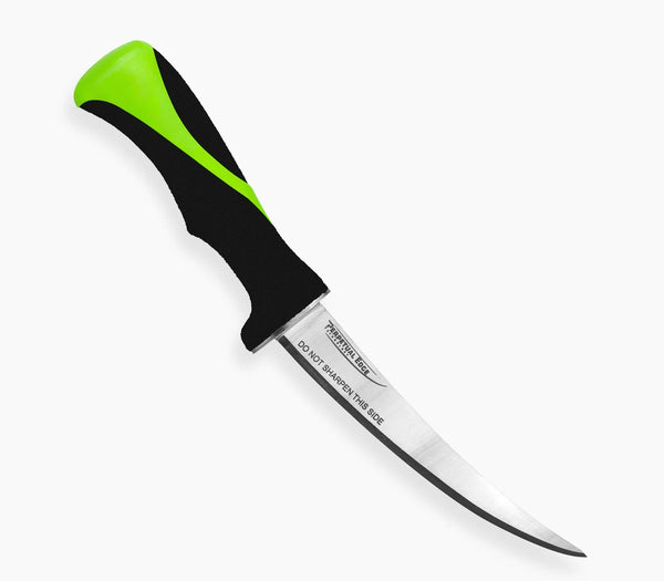 7" knife green and black handle
