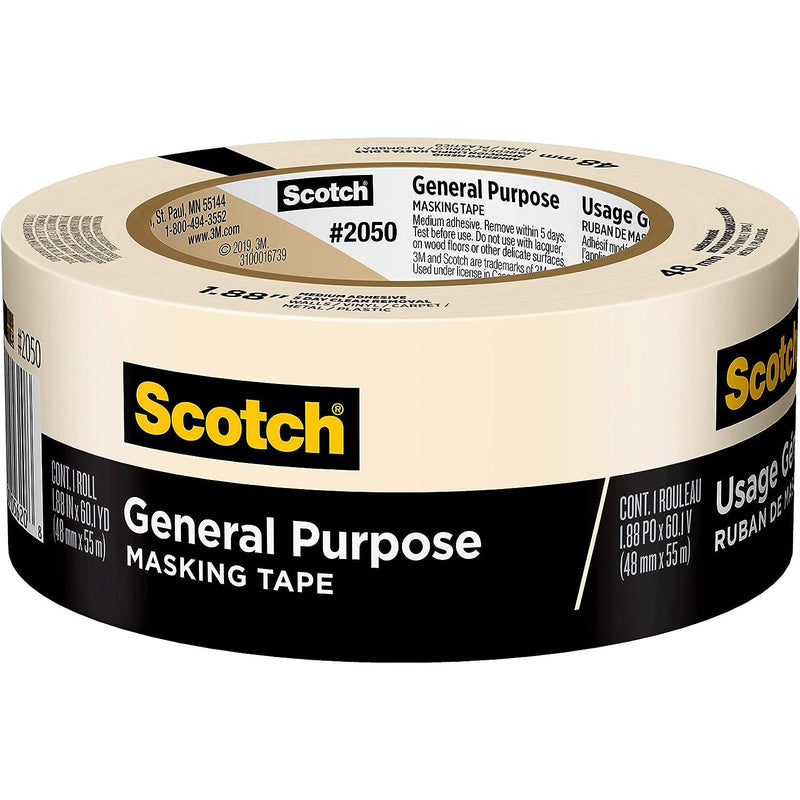  2 inch x 60 yd Roll of Scotch General Purpose Making Tape - Tan