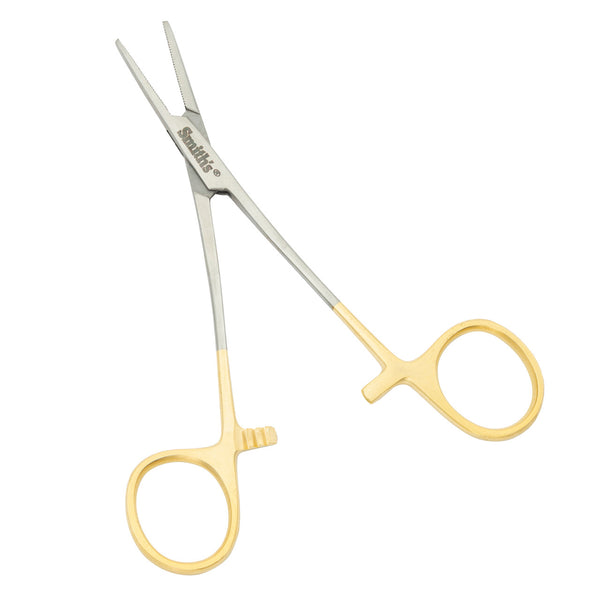 forceps with gold grips