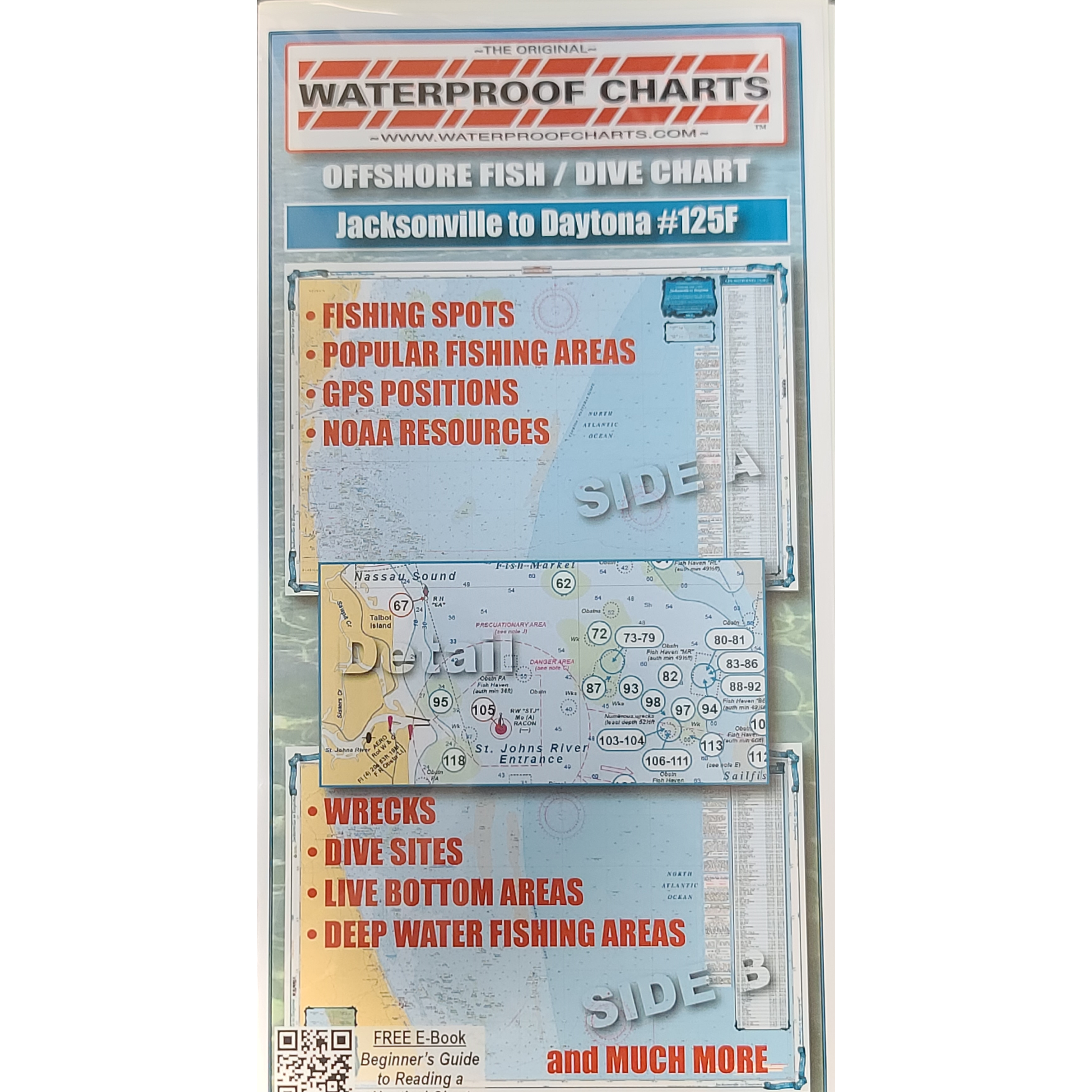 WATERPROOF CHARTS Offshore Fish/Dive Chart: 125F - Jacksonville to Day ...