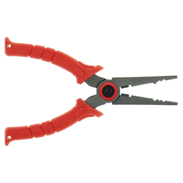 orange grip stainless steel pliers open