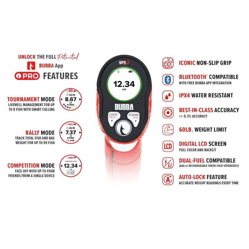 Bubba Smart Fish Scal Lite features with App