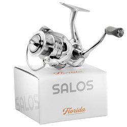 SALOS reel on Florida Fishing Products Salos Box