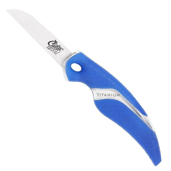 2.5-in Titanium Bait Knife blue scale grip