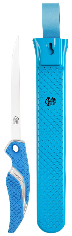 knife and sheath Cuda blue