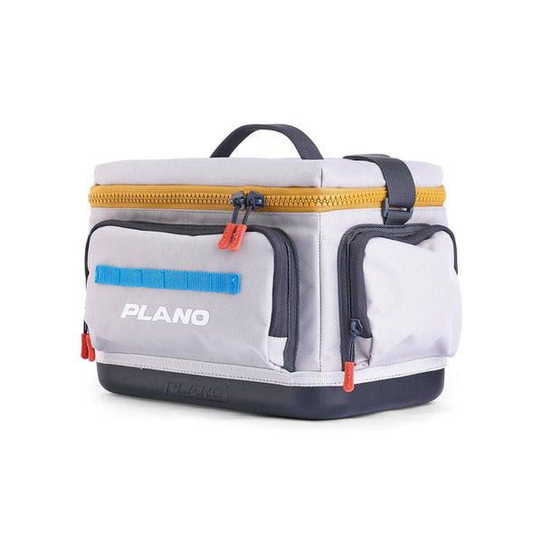 gray tackle bag with Plano logo on front pocket