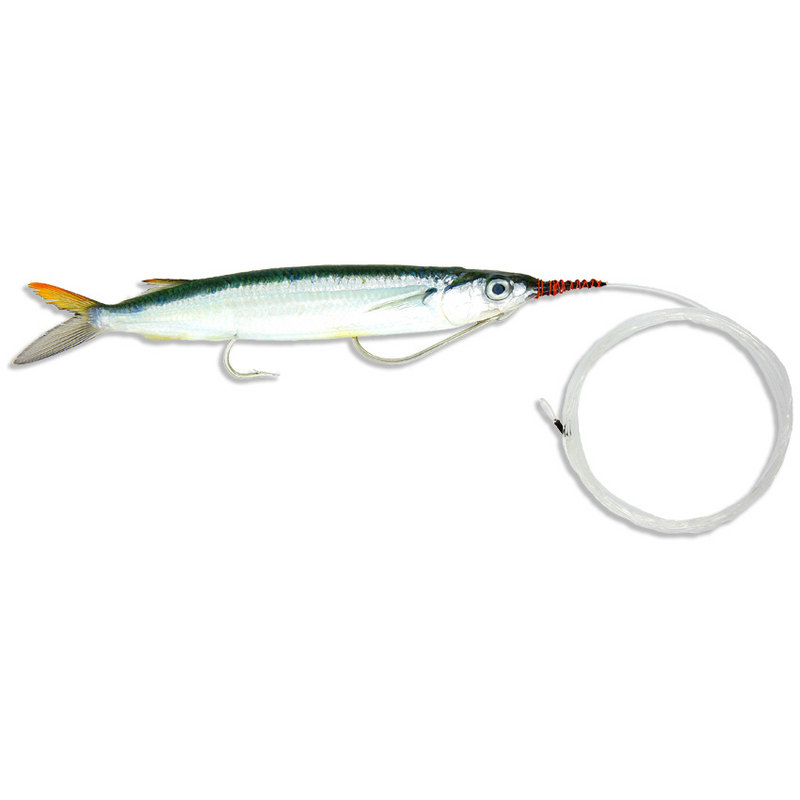 ballyhoo fishing lure BIONIC BAIT Frozen UNRIGGED MEDIUM 12 PACK stainless long shank ballyhoo hook and 49 strand 270lbs cable Ballyhoo Dusters