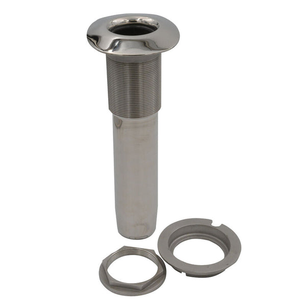Stainless steel screwless flush mount rod holder with backing plate and installation nut 0 degrees