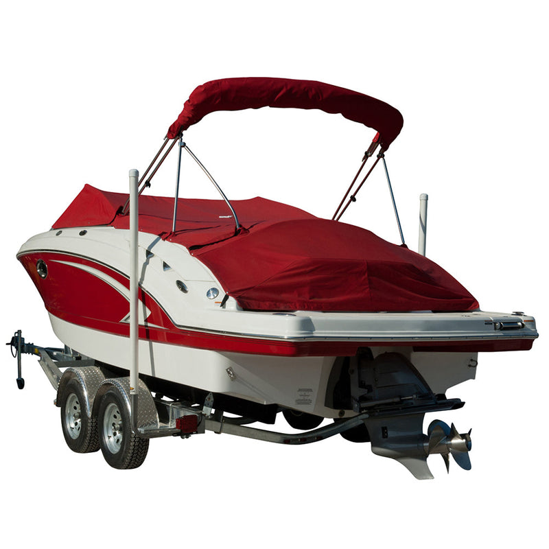 Boat on trailer with 60" PVC Post Boat Guides