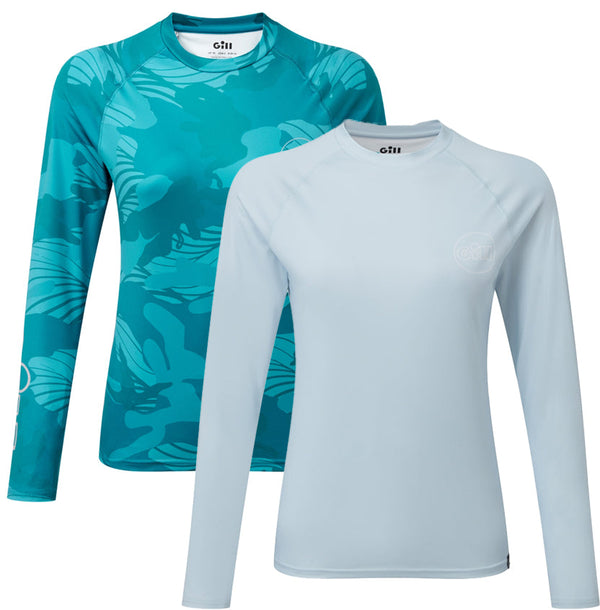 Gill XPEL Tec Long Sleeve tops in pool camo and white