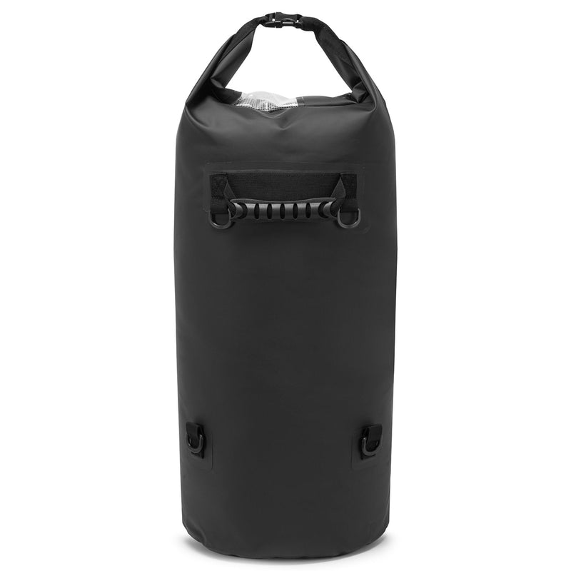 back side of 50L Gill Voyager Drybag - black