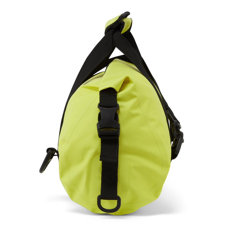 End side view of sulphur yellow 10L duffel
