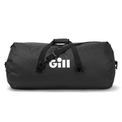 Gill 90L duffel bag black with white Gill logo printed on side