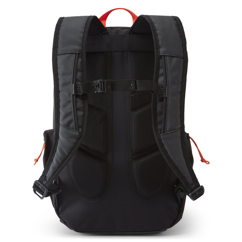 Back side view of Gill Transit Backpack in black