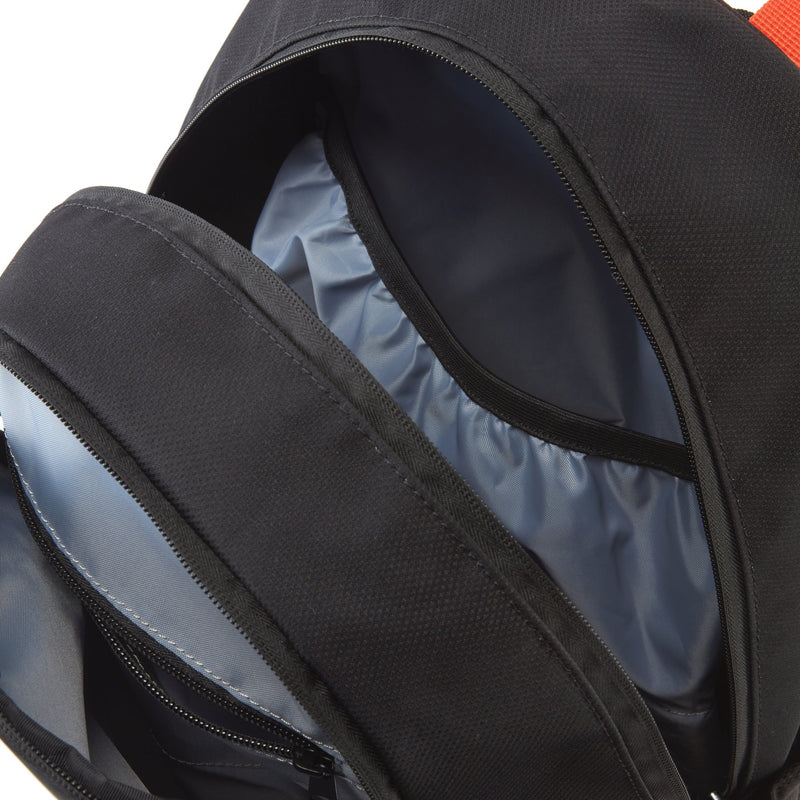 close up view of backpack open top