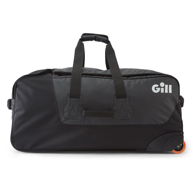 Gill rolling jumbo bag - black with orange wheels
