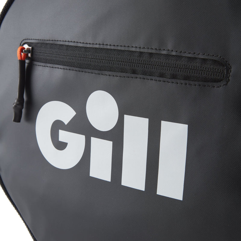 close up zipper and Gill logo