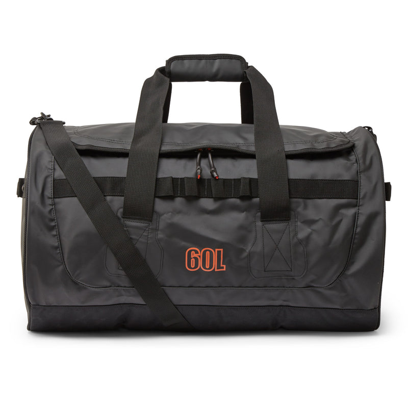60L Gill Tarp Barrel Bag black with shoulder strap and sturdy grab handles