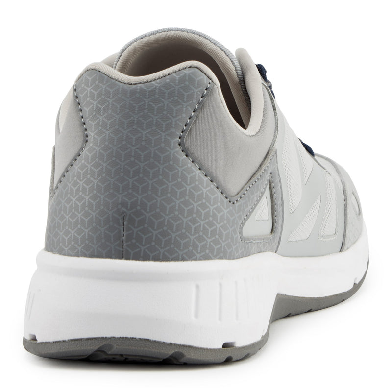 view of heel for the grey trainer