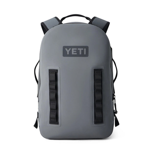 Gray backpack with YETI logo on a white background