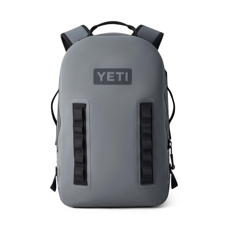 Gray backpack with YETI logo on a white background
