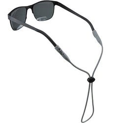 Sunglasses with a gray cord on a white background