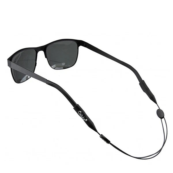 Black Cablz retainer on black sunglasses