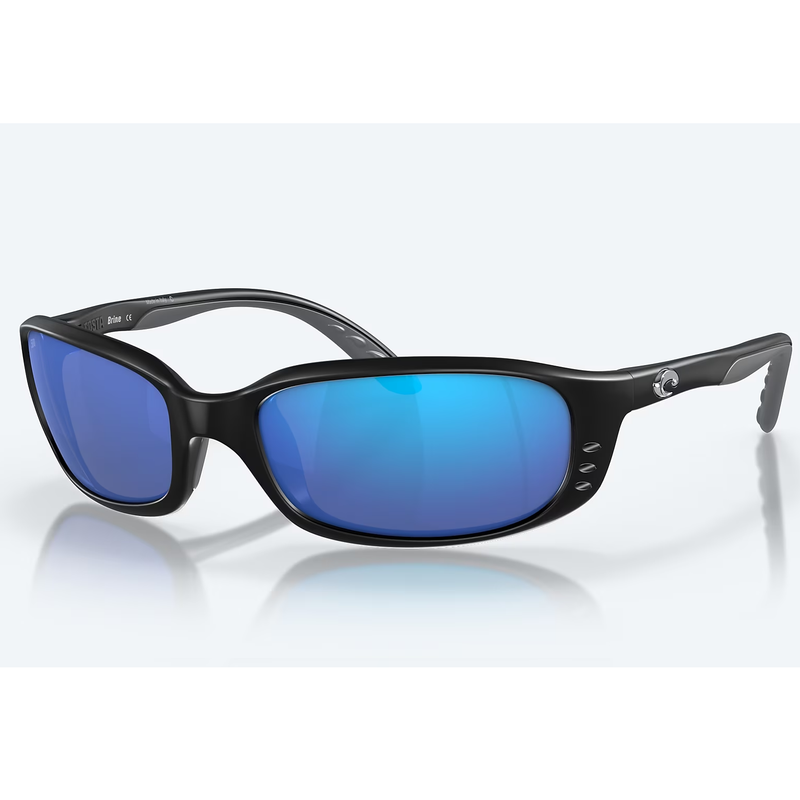 Brine sunglasses black frame and blue mirror lenses
