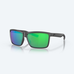 black frame with green mirror lens sunglasses
