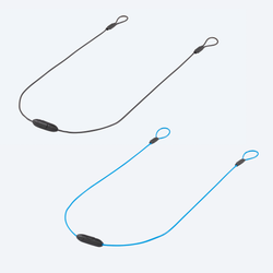 loop retainers in black and Costa blue