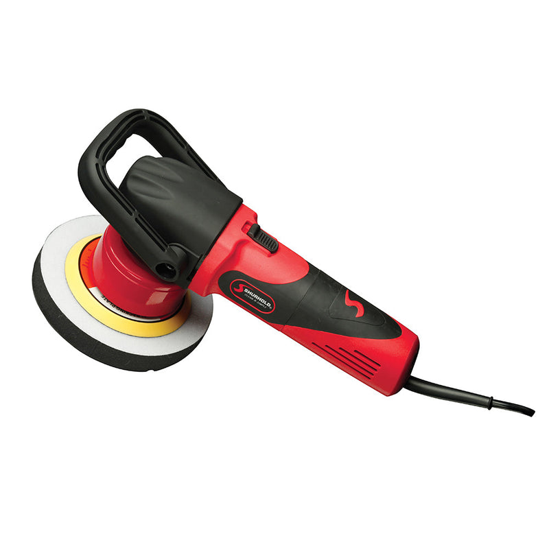 Side view Dual Action Polisher - red and black