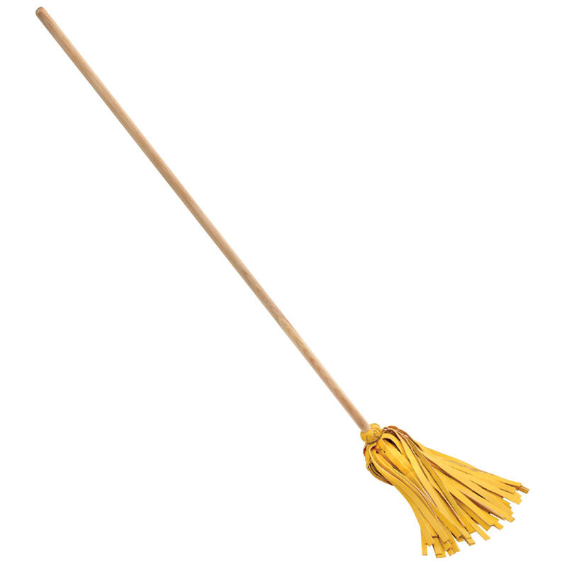 Chamois strip mop with wooden handle