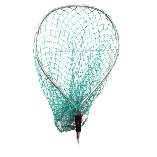 Pear shaped landing net - green nylon weave
