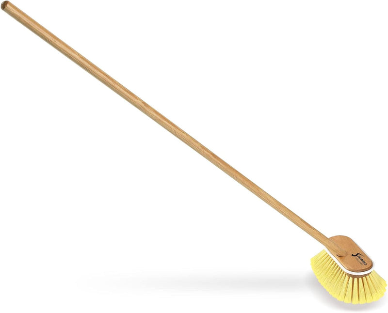 Yellow Soft bristle brush with wooden handle