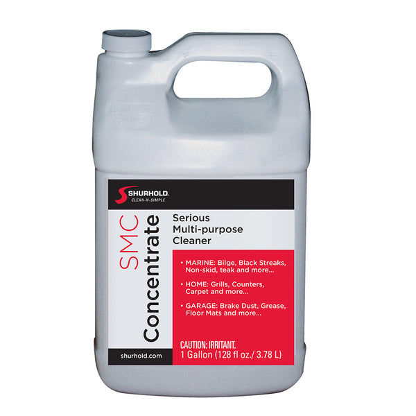 1 gallon SMC Concentrate Serious Multi-purpose cleaner - red, white, and black label on white jug