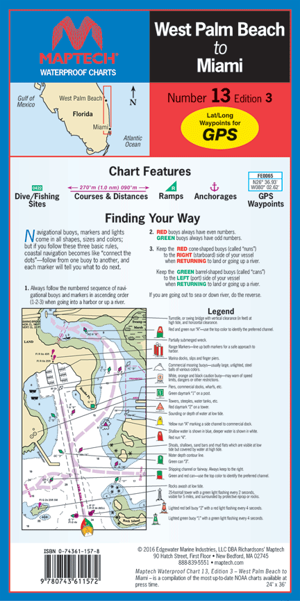 West Palm Beach to Miami Waterproof Chart cover