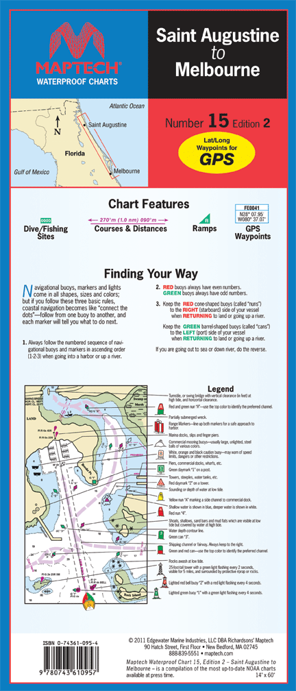 Saint Augustine to Melbourne Waterproof Chart cover