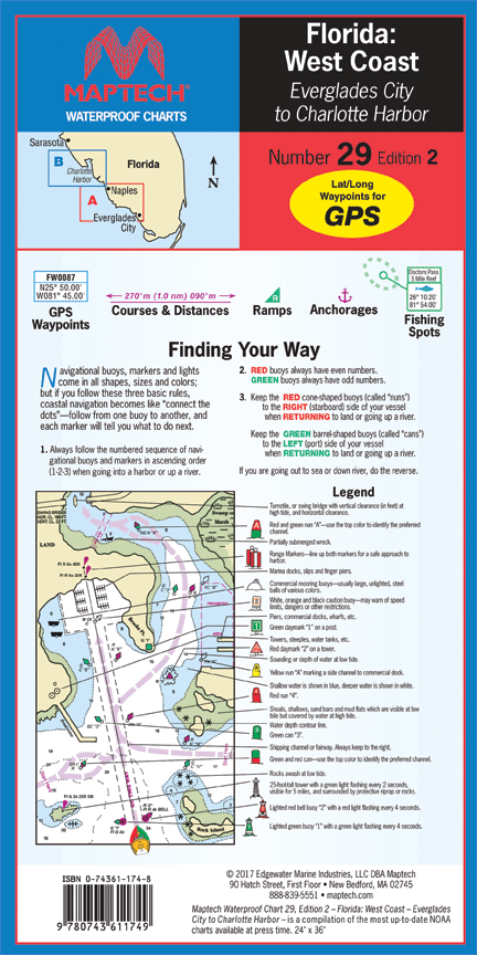 Florida West Coast - Everglades City to Charlotte Harbor Waterproof Chart Cover