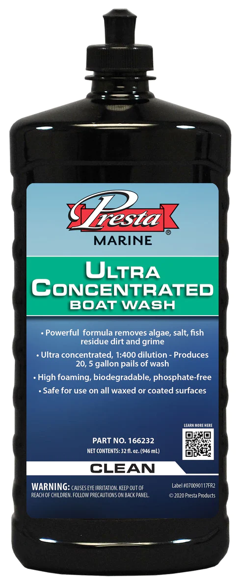 32 oz bottle of Presta Marine Ultra Concentrated Boat Wash