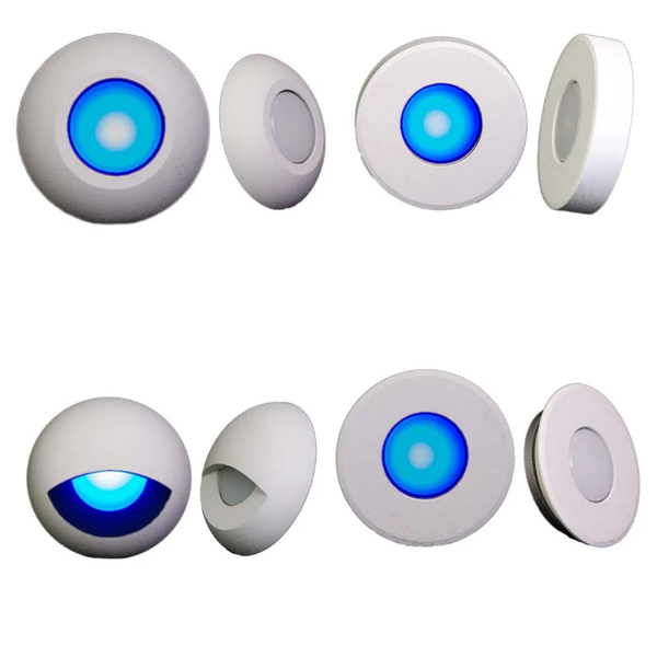 4 styles blue light white housing