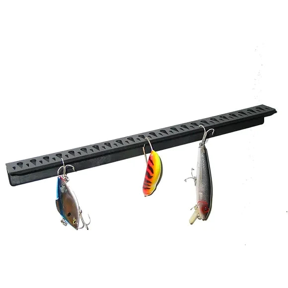 Black model with lures