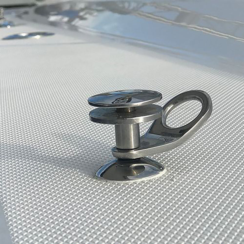 Stainless Steel Quick Release Fender Lock mounted on boat