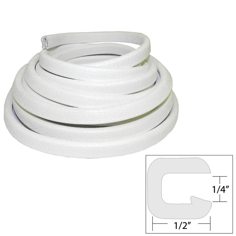 Flex-Trim 1/4" opening x 1/2" white - 25'