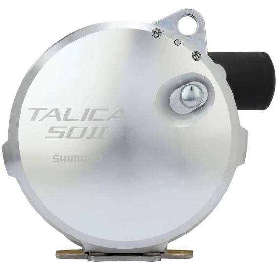 Side view Shimano Talica 50II fishing reel on a white background