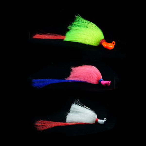 group 3 colors of Skimmer Flair Hawk lures