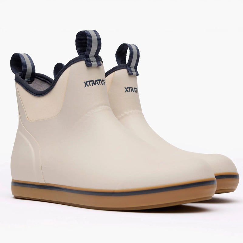 2 Ivory Navy deck boots