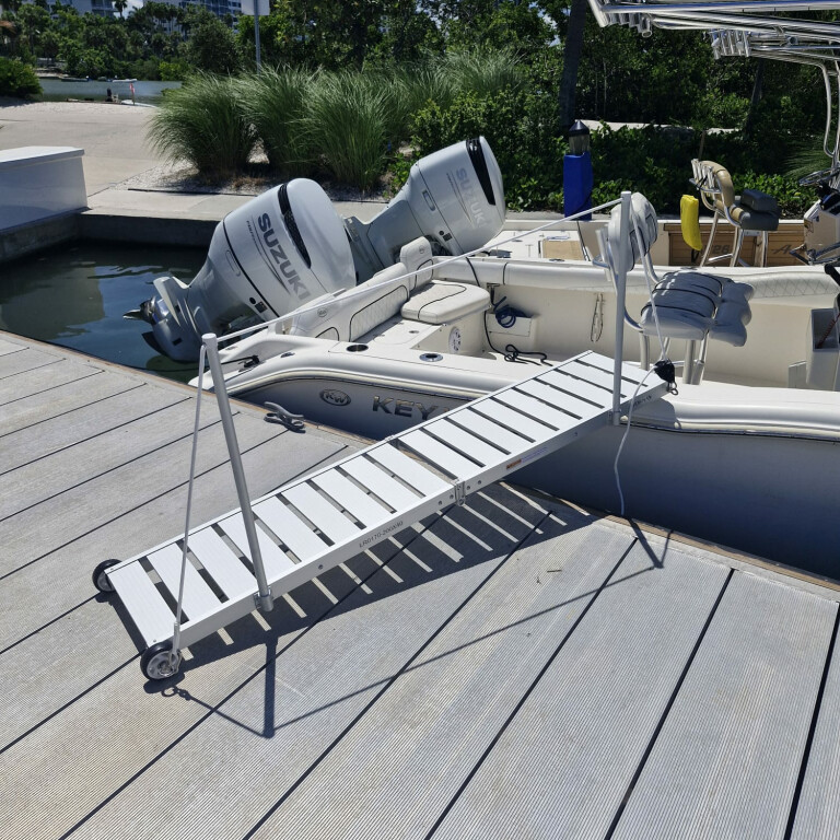 Bridge on dock and boat